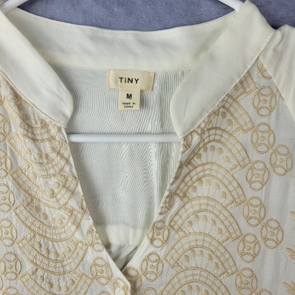 ANTHROPOLOGIE Tiny Gardenia Lace Top  Cotton Cream Sleeveless Lace Front Size M - Picture 2 of 9